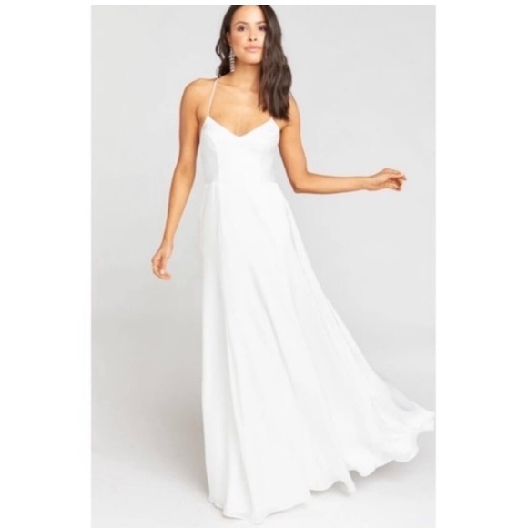 Show Me Your Mumu Godshaw Goddess maxi dress in ivory luxe satin - Picture 13 of 13
